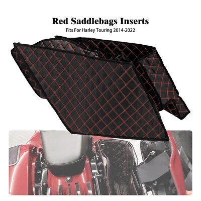 5" Saddlebag Red Liners Stretched Bag Inserts For Harley Road Street Glide 14-23 - Image 1 of 4