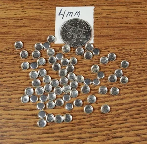 4mm Round PLAIN Bezel Cups Lot of 10 Sterling Silver Bezel USA Plain edge - Picture 1 of 3