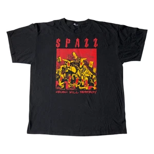 Vintage Spazz Shirt Herren Large Schwarz Crush Kill Destroy Band 90s Punk Grindcore - Bild 1 von 11