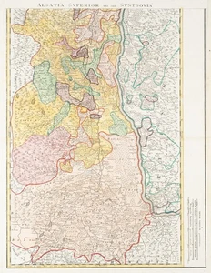 J. HOMANN (1664-1724), Historische Karte Oberelsass, um 1720, Kupferstich - Picture 1 of 5
