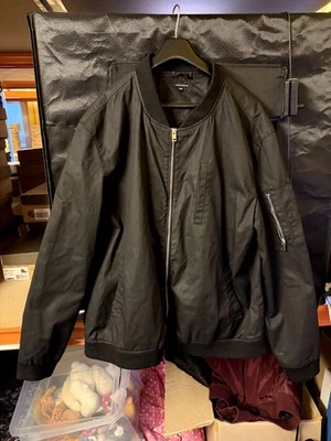 PEACOCKS MENS XXXL JACKET BLACK SHINY FINISH ZIP FRONT - Image 1 of 4