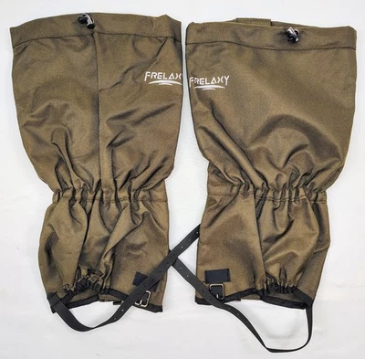 全新 Frelaxy 可调腿绑腿 橄榄绿 100% 防水 狩猎 野营 — 第 1/3 张图片