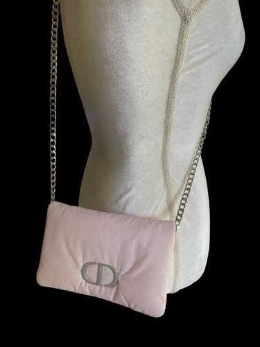 Pochette Christian Dior VIP rosa chiaro puffy nuova con scatola con catena a tracolla senza marchio