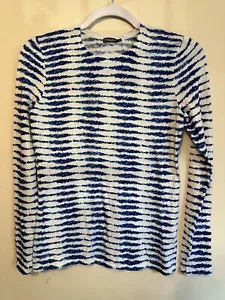 J.Mclaughlin Lenny Pullover weiß blau gestreift Gr. XS leicht klassisch Modal - Bild 1 von 4