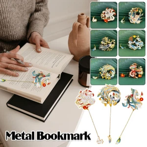 1PC Chinese Style Metal Bookmark Book Clip Office Supplies Gift Pagination Mark - Picture 1 of 24