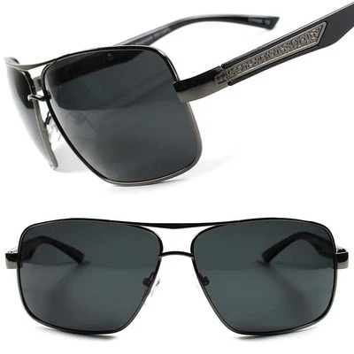 Gafas de sol polarizadas rectangulares estilo fuerza aérea negras elegantes antideslumbrantes para conducción Foto 1 de 4