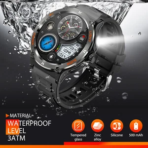 Smart Watch 3ATM Waterproof 1.53" Sport Watch with Compass Flashlight Heart Rate - Picture 1 of 22