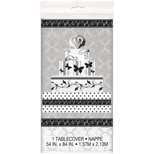 Capa de mesa de plástico casamento vitoriano 54 x 84 noivado chuveiro nupcial - Imagem 1 de 1