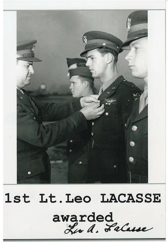 LEO LACASSE 8TH AIR FORCE 385TH BOMB GROUP B-17 PILOT RARE SIGNED PHOTO Cover