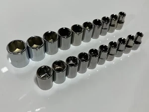Craftsman USA G (NOS) 20pc SAE & Metric Shallow Socket Set - 1/2" Drive, 6 Point - Picture 1 of 17