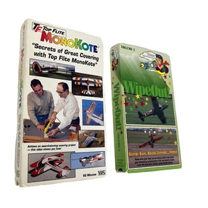 TOP FLITE MONOKOTE Great Covering INSTRUCTION TAPE & Wipeout R/C Crashes VHS - Picture 1 of 8
