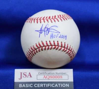 Harold Baines Salón de la fama 2019 certificado JSA firmado Grandes Ligas OML autógrafo béisbol Foto 1 de 2