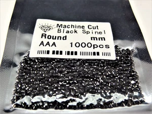 Black Round Brilliant Cut SIZE CHOICE Loose Natural Spinel Stones WHOLESALE - Picture 1 of 6