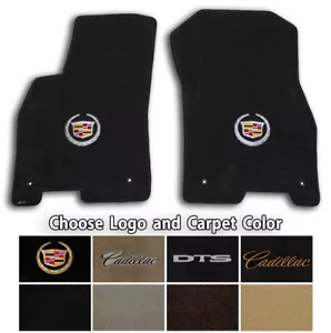 2006-2011 Cadillac DTS 2pc Velourtex Carpet Floor Mat Set - Choose Color & Logo - Picture 1 of 10