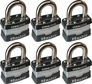 6 Lucchetti Commerciali Master Lock 1KA con Chiave Uguale con 12 Chiavi (2 Chiavi per Serratura) - Foto 1 di 2