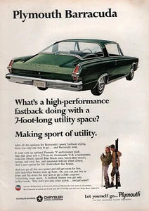 Plymouth Barracuda Fastback 1966 ""Making Sport of Utility"" anuncio en color original - Imagen 1 de 1