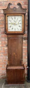 8 Day Antique Oak & Mahogany Longcase Clock / Grandfather Clock - Picture 1 of 18