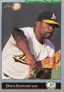 258 DAVE STEWART OAKLAND ATHLETICS BASEBALL CARD LEAF 1992 - Picture 1 of 1