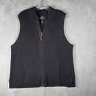 Lauren Ralph Lauren Womens XL Black Ribbed Mock Neck Zip Up Sweater Vest