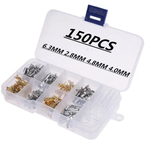 150x Male Female Spade Terminals Electrical Wire Crimp Connectors Assortment Kit - Picture 1 of 9