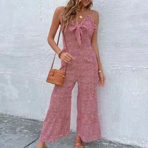 Mono Completo Mujer Mono Manga Corta Rojo Lunares Pantalones Embutido Slim 22350 - Imagen 1 de 5
