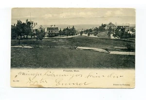 Princeton MA 1904 postal, vista, calles, edificios, matasellos Brooks Station - Imagen 1 de 2