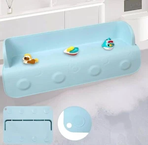 1Pc Bathtub Splash Guard Kids Tub Edge Water Guard Silicone Bathtub Shelf - Picture 1 of 6