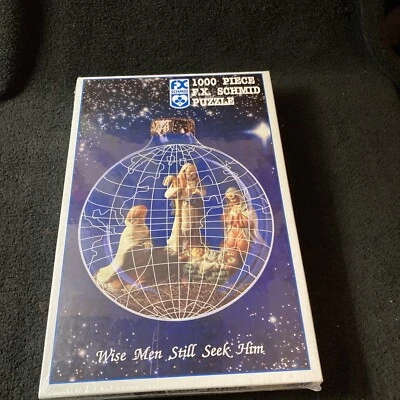Sealed FX Schmid World Nativity 1000 Jigsaw Puzzle Christmas Globe Ornament - Image 1 of 4