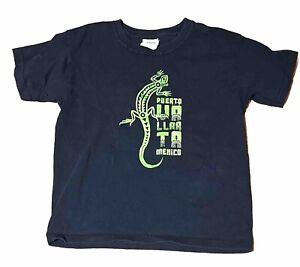 Mexico Kids Souvenir Shirt Iguana Graphic Size Medium/Large