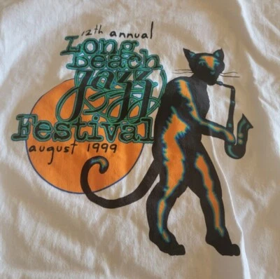 CAMISETA VINTAGE LONG BEACH JAZZ FESTIVAL 1999 PERSONAL XL 100% ALGODÓN Foto 1 de 4