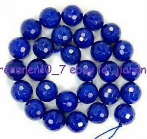Beautiful 6-12mm Faceted Blue Sapphire Gemstone Round Loose Beads 15in AAA Z1743