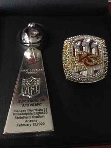 KC Chiefs 2022-23 Championship Ring and Trophy Set W/ Rosewood Box - USA Seller - Picture 1 of 8