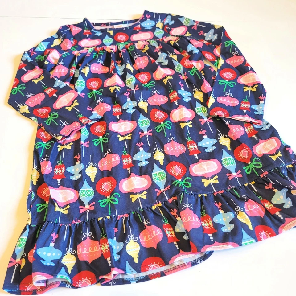Gymboree Girl 7-8 Holiday Ornaments navy Nightgown Pajamas NWT PJs Winter - Image 1 of 2