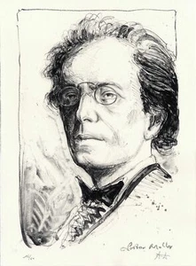 Andreas Noßmann - "Gustav Mahler" - Original Lithografie 2010 - Picture 1 of 2