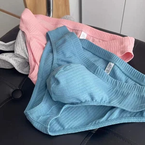 Mens Cotton Briefs Sexy Low Waist Bikini Panties Pouch Breathable Underwear Soft - Picture 1 of 24