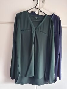 Next 2 x TOPS One Green, one Navy. Long sleeved blouse size 12