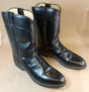 Justin Men's 10" Temple Roper Black Casual Boots JB3000 Size 10.5D - Picture 1 of 11