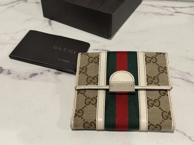 AUTHENTIC GUCCI Supreme Sherry Line "Ophidia" Leather Canvas GG Logo Wallet - Image 1 of 4