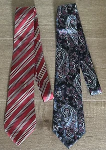 Lot / Konvolut 2 Vintage Christian Dior Herren Seidenkrawatten New York Paris USA - Bild 1 von 6