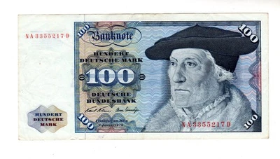 Germany GERMANY 100 MARK BANKNOTE 1970 P3a EAGLE XF GOOD CONDITION - Image 1 of 2