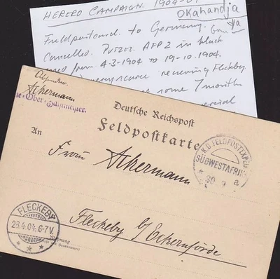 Germany 1904 Field Post Printed Postcard Cover Herero Campaign Okahandja SWA - Image 1 of 3