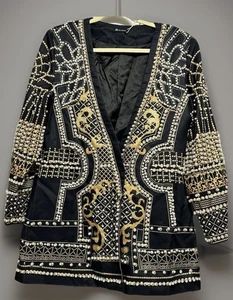 Chaqueta Blazer Bella Barnett Estilo Corte Francesa Completamente Cuentas M Nueva Con Etiquetas - Imagen 1 de 24