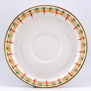 Antike englische Porzellan Untertasse vergoldet gemarkt Davenport Longport 19. Jahrhundert - Bild 1 von 8