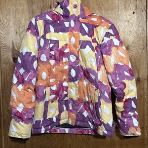 Roxy Ski Snowboarding Jacket Coat Multicolor Hooded Winter Jacket Girls XL 14 - Picture 1 of 12