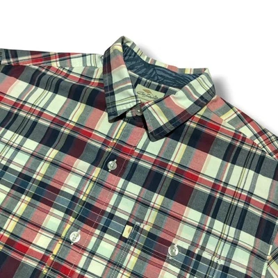 Camisa Bob Timberlake Hombres Roja Blanca A Cuadros Manga Corta Botón Frontal Talla XL Foto 1 de 4