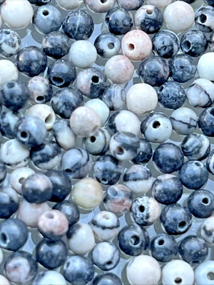 Spinnennetz Jasper Jaspis Perlen Rund Mit Loch 100 Stück 4 mm Edelstein Kristall - Bild 1 von 4