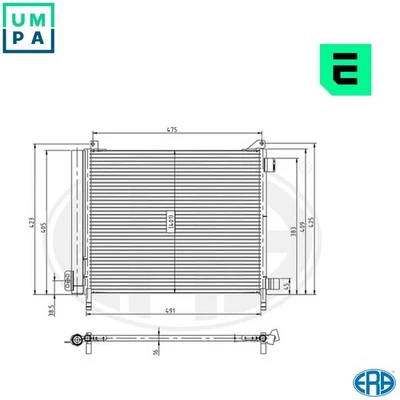 CONDENSER AIR CONDITIONING 667201 FOR NISSAN MARCH/IV/ACTIVE MICRA 1.2L 3cyl - Image 1 of 4