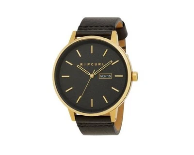 Rip Curl Mens 48mm DETROIT LEATHER SURF WATCH New - A3050 Gold Rrp $249.99 - Image 1 of 3