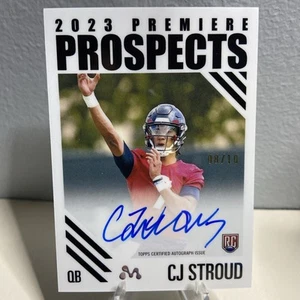 C.J Stroud 2024 Topps Football 2023 Premiere Prospects RC Auto /10 Texans - Picture 1 of 3