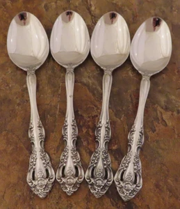 Oneida Michelangelo Cube Set of 4 Soup Spoons Heirloom Stainless Flatware Lot D - Picture 1 of 4